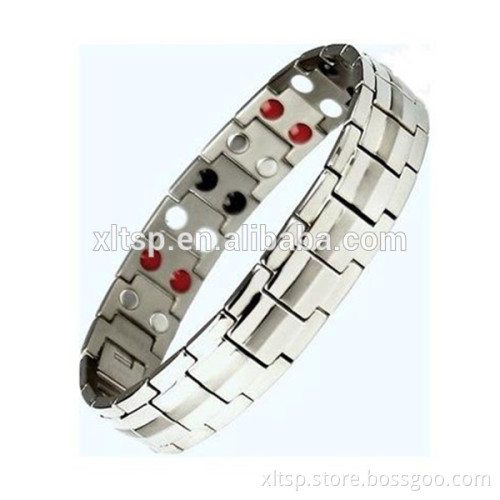 High polishing women and men titanium magnetic therapy bracelet